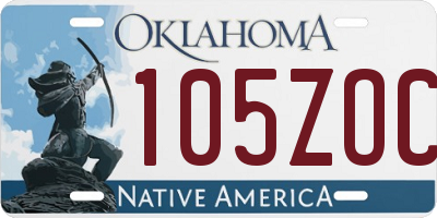 OK license plate 105ZOC