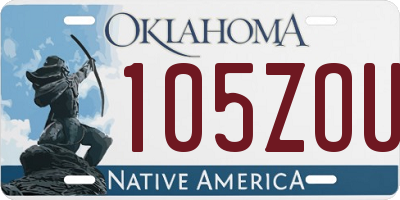 OK license plate 105ZOU