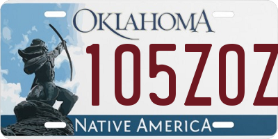 OK license plate 105ZOZ