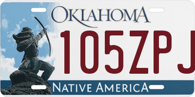 OK license plate 105ZPJ
