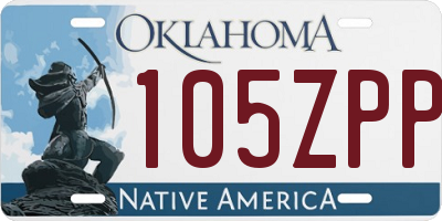 OK license plate 105ZPP