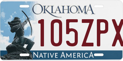 OK license plate 105ZPX