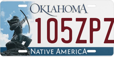 OK license plate 105ZPZ