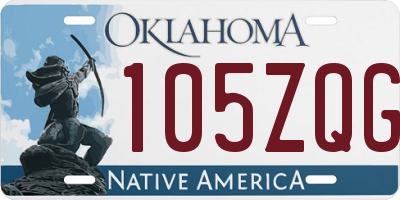 OK license plate 105ZQG