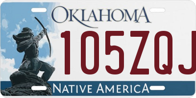 OK license plate 105ZQJ