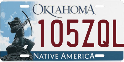 OK license plate 105ZQL