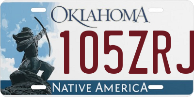 OK license plate 105ZRJ