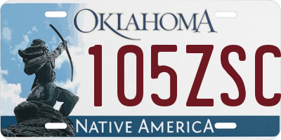 OK license plate 105ZSC