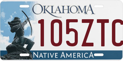 OK license plate 105ZTC