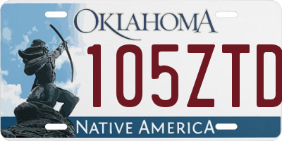OK license plate 105ZTD