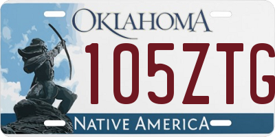 OK license plate 105ZTG