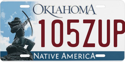 OK license plate 105ZUP