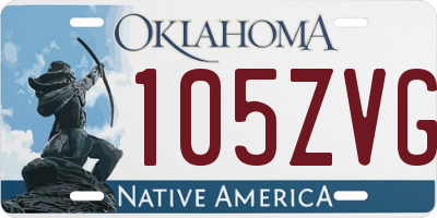 OK license plate 105ZVG