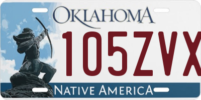 OK license plate 105ZVX