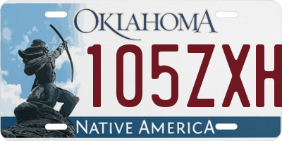 OK license plate 105ZXH