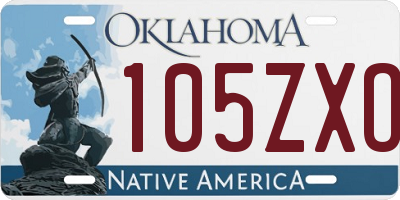 OK license plate 105ZXO