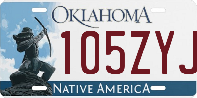 OK license plate 105ZYJ