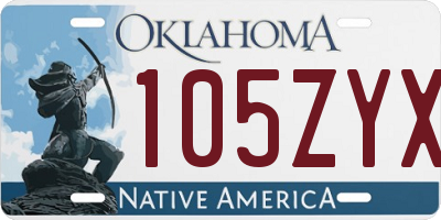 OK license plate 105ZYX