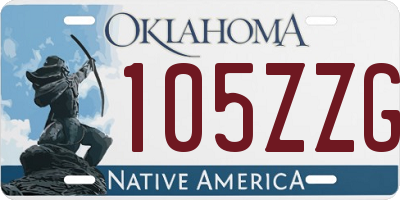 OK license plate 105ZZG