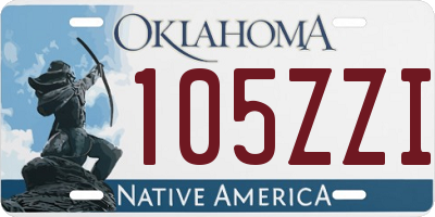 OK license plate 105ZZI