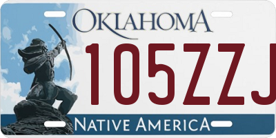 OK license plate 105ZZJ