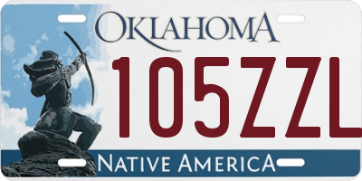 OK license plate 105ZZL