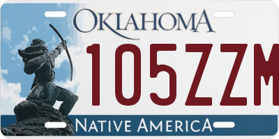 OK license plate 105ZZM