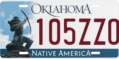 OK license plate 105ZZO