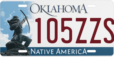 OK license plate 105ZZS