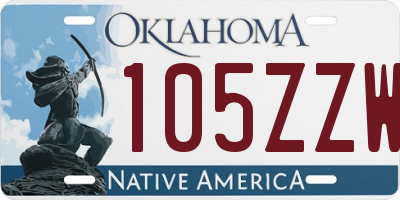OK license plate 105ZZW