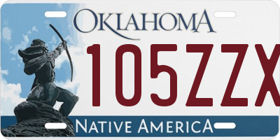 OK license plate 105ZZX