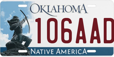 OK license plate 106AAD