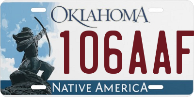 OK license plate 106AAF