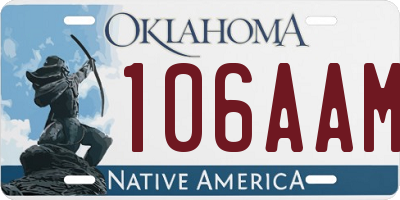 OK license plate 106AAM