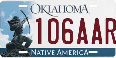 OK license plate 106AAR