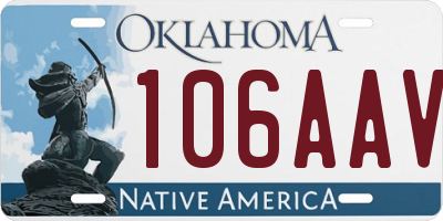 OK license plate 106AAV