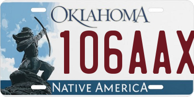 OK license plate 106AAX
