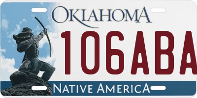 OK license plate 106ABA