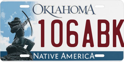 OK license plate 106ABK