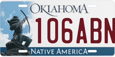 OK license plate 106ABN