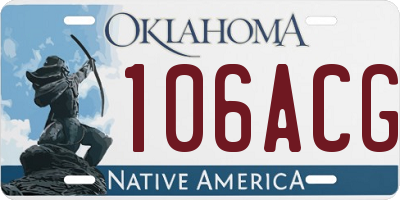 OK license plate 106ACG