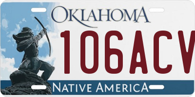 OK license plate 106ACV