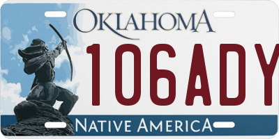 OK license plate 106ADY