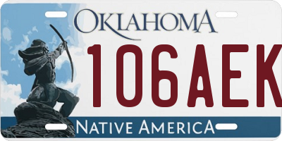 OK license plate 106AEK