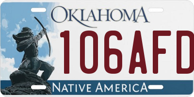 OK license plate 106AFD