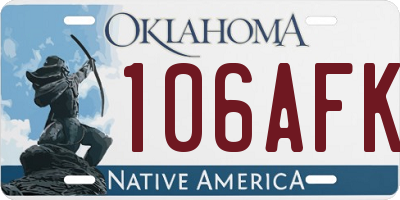 OK license plate 106AFK