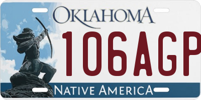 OK license plate 106AGP