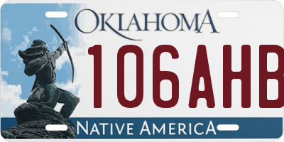 OK license plate 106AHB