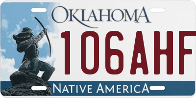 OK license plate 106AHF