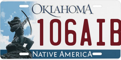 OK license plate 106AIB